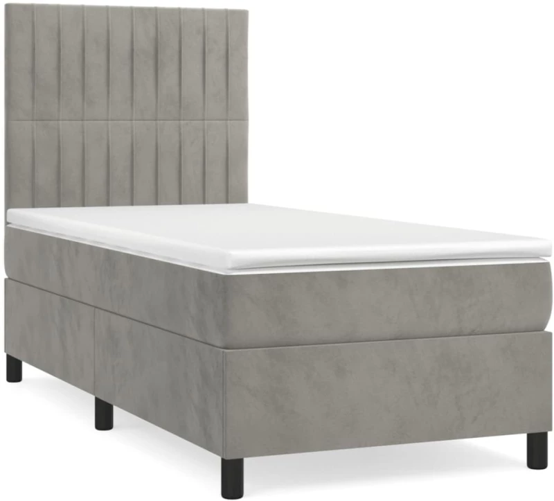 ΚΡΕΒΑΤΙ BOXSPRING ΜΕ ΣΤΡΩΜΑ ΑΝΟΙΧΤΟ ΓΚΡΙ 80X200 ΕΚ. ΒΕΛΟΥΔΙΝΟ 3143109