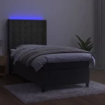 ΚΡΕΒΑΤΙ BOXSPRING ΜΕ ΣΤΡΩΜΑ & LED ΣΚ. ΓΚΡΙ 100X200ΕΚ. ΒΕΛΟΥΔΙΝΟ 3139788