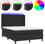 ΚΡΕΒΑΤΙ BOXSPRING ΜΕ ΣΤΡΩΜΑ & LED ΜΑΥΡΟ 140X200 ΕΚ. ΣΥΝΘ. ΔΕΡΜΑ 3139385