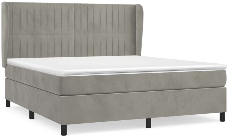ΚΡΕΒΑΤΙ BOXSPRING ΜΕ ΣΤΡΩΜΑ ΑΝΟΙΧΤΟ ΓΚΡΙ 160X200 ΕΚ. ΒΕΛΟΥΔΙΝΟ 3129339
