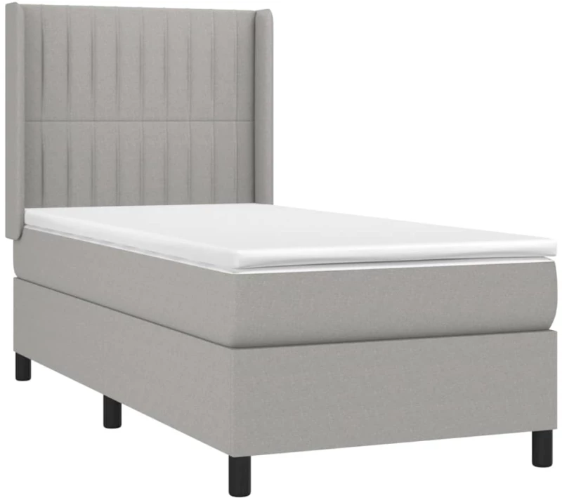 ΚΡΕΒΑΤΙ BOXSPRING ΜΕ ΣΤΡΩΜΑ ΑΝΟΙΧΤΟ ΓΚΡΙ 90X200 ΕΚ. ΥΦΑΣΜΑΤΙΝΟ 3131561