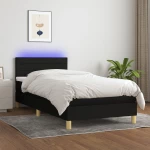 ΚΡΕΒΑΤΙ BOXSPRING ΜΕ ΣΤΡΩΜΑ & LED ΜΑΥΡΟ 90X200 ΕΚ. ΥΦΑΣΜΑΤΙΝΟ 3133767