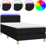 ΚΡΕΒΑΤΙ BOXSPRING ΜΕ ΣΤΡΩΜΑ & LED ΜΑΥΡΟ 90X200 ΕΚ. ΥΦΑΣΜΑΤΙΝΟ 3133767