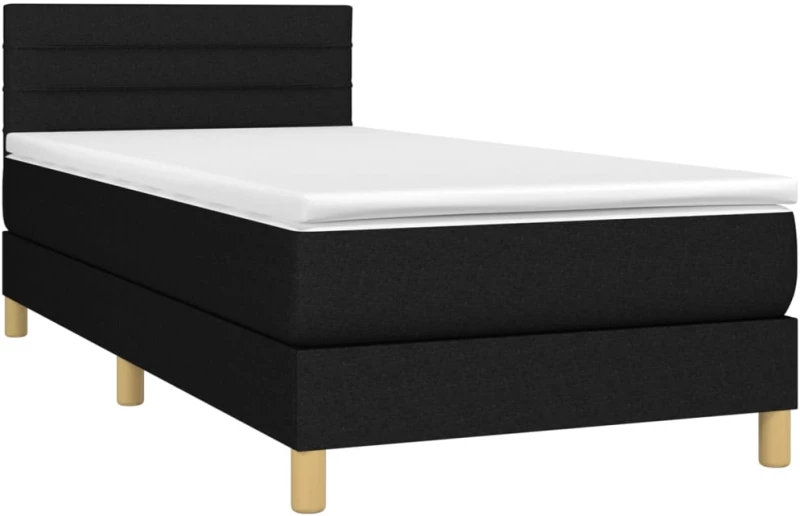 ΚΡΕΒΑΤΙ BOXSPRING ΜΕ ΣΤΡΩΜΑ & LED ΜΑΥΡΟ 90X200 ΕΚ. ΥΦΑΣΜΑΤΙΝΟ 3133767