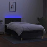 ΚΡΕΒΑΤΙ BOXSPRING ΜΕ ΣΤΡΩΜΑ & LED ΜΑΥΡΟ 90X200 ΕΚ. ΥΦΑΣΜΑΤΙΝΟ 3133767
