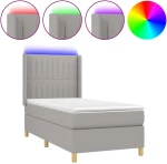 ΚΡΕΒΑΤΙ BOXSPRING ΜΕ ΣΤΡΩΜΑ & LED ΑΝ.ΓΚΡΙ 90X200 ΕΚ. ΥΦΑΣΜΑΤΙΝΟ 3139005