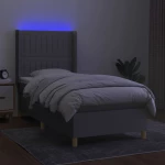 ΚΡΕΒΑΤΙ BOXSPRING ΜΕ ΣΤΡΩΜΑ & LED ΑΝ.ΓΚΡΙ 90X200 ΕΚ. ΥΦΑΣΜΑΤΙΝΟ 3139005