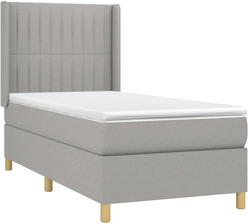 ΚΡΕΒΑΤΙ BOXSPRING ΜΕ ΣΤΡΩΜΑ & LED ΑΝ.ΓΚΡΙ 90X200 ΕΚ. ΥΦΑΣΜΑΤΙΝΟ 3139005