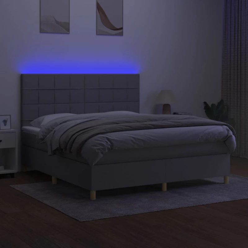 ΚΡΕΒΑΤΙ BOXSPRING ΜΕ ΣΤΡΩΜΑ & LED ΑΝ.ΓΚΡΙ 180X200ΕΚ. ΥΦΑΣΜΑΤΙΝΟ 3135453