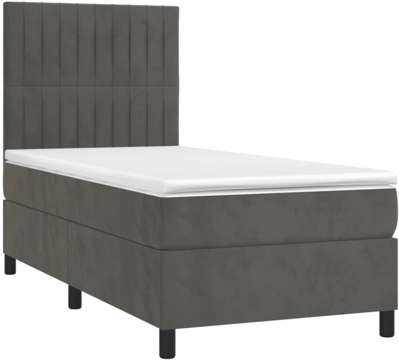 ΚΡΕΒΑΤΙ BOXSPRING ΜΕ ΣΤΡΩΜΑ & LED ΣΚ. ΓΚΡΙ 90X190 ΕΚ. ΒΕΛΟΥΔΙΝΟ 3136216