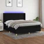 ΚΡΕΒΑΤΙ BOXSPRING ΜΕ ΣΤΡΩΜΑ & LED ΜΑΥΡΟ 180X200 ΕΚ. ΥΦΑΣΜΑΤΙΝΟ 3139055