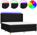 ΚΡΕΒΑΤΙ BOXSPRING ΜΕ ΣΤΡΩΜΑ & LED ΜΑΥΡΟ 180X200 ΕΚ. ΥΦΑΣΜΑΤΙΝΟ 3139055