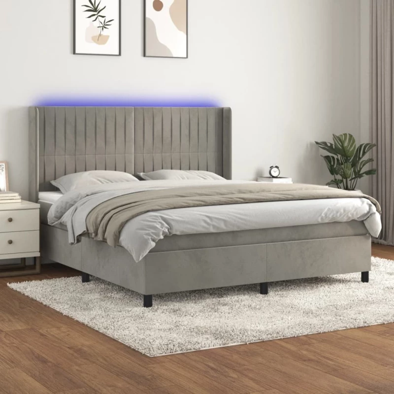 ΚΡΕΒΑΤΙ BOXSPRING ΜΕ ΣΤΡΩΜΑ & LED ΑΝ.ΓΚΡΙ 160X200 ΕΚ. ΒΕΛΟΥΔΙΝΟ 3139691