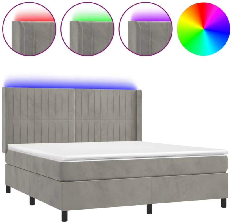ΚΡΕΒΑΤΙ BOXSPRING ΜΕ ΣΤΡΩΜΑ & LED ΑΝ.ΓΚΡΙ 160X200 ΕΚ. ΒΕΛΟΥΔΙΝΟ 3139691