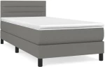 ΚΡΕΒΑΤΙ BOXSPRING ΜΕ ΣΤΡΩΜΑ ΣΚΟΥΡΟ ΓΚΡΙ 100X200 ΕΚ. ΥΦΑΣΜΑΤΙΝΟ 3140114