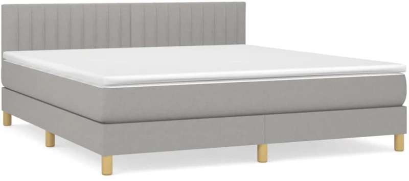 ΚΡΕΒΑΤΙ BOXSPRING ΜΕ ΣΤΡΩΜΑ ΑΝΟΙΧΤΟ ΓΚΡΙ 180X200 ΕΚ. ΥΦΑΣΜΑΤΙΝΟ 3140793