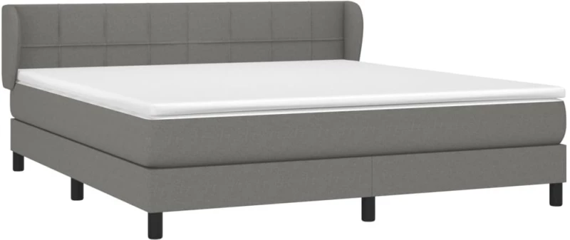 ΚΡΕΒΑΤΙ BOXSPRING ΜΕ ΣΤΡΩΜΑ ΣΚΟΥΡΟ ΓΚΡΙ 180X200 ΕΚ ΥΦΑΣΜΑΤΙΝ 3126262