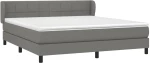 ΚΡΕΒΑΤΙ BOXSPRING ΜΕ ΣΤΡΩΜΑ ΣΚΟΥΡΟ ΓΚΡΙ 180X200 ΕΚ ΥΦΑΣΜΑΤΙΝ 3126262