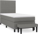 ΚΡΕΒΑΤΙ BOXSPRING ΜΕ ΣΤΡΩΜΑ ΣΚΟΥΡΟ ΓΚΡΙ 90X200 ΕΚ. ΥΦΑΣΜΑΤΙΝΟ 3136726