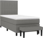 ΚΡΕΒΑΤΙ BOXSPRING ΜΕ ΣΤΡΩΜΑ ΣΚΟΥΡΟ ΓΚΡΙ 90X200 ΕΚ. ΥΦΑΣΜΑΤΙΝΟ 3136726