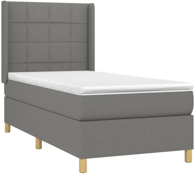 ΚΡΕΒΑΤΙ BOXSPRING ΜΕ ΣΤΡΩΜΑ & LED ΣΚ.ΓΚΡΙ 90X190 ΕΚ. ΥΦΑΣΜΑΤΙΝΟ 3138838