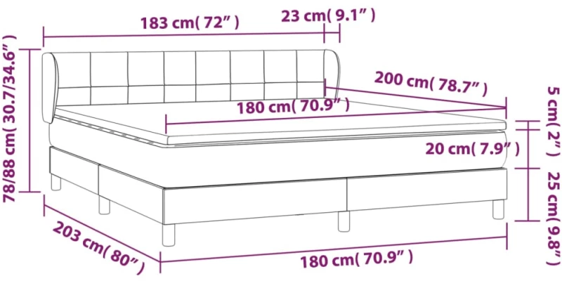 ΚΡΕΒΑΤΙ BOXSPRING ΜΕ ΣΤΡΩΜΑ ΑΝΟΙΧΤΟ ΓΚΡΙ 180X200 ΕΚ. ΥΦΑΣΜΑΤΙΝΟ 3126261