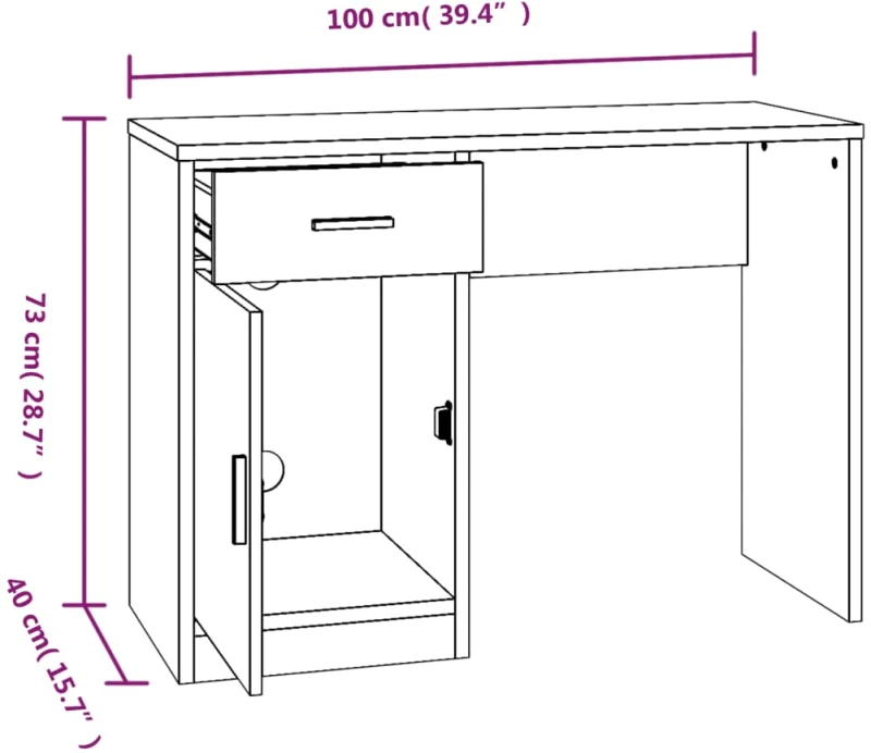 ΓΡΑΦΕΙΟ ΜΕ ΣΥΡΤΑΡΙ & ΝΤΟΥΛΑΠΙ ΓΚΡΙ ΣΚΥΡ. 100X40X73 ΕΚ. ΕΠ. ΞΥΛΟ 342654
