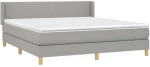 ΚΡΕΒΑΤΙ BOXSPRING ΜΕ ΣΤΡΩΜΑ ΑΝΟΙΧΤΟ ΓΚΡΙ 180X200 ΕΚ. ΥΦΑΣΜΑΤΙΝΟ 3130129