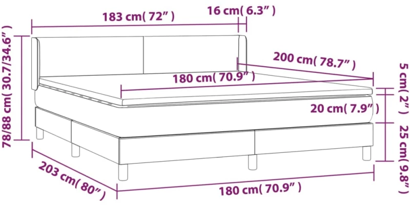 ΚΡΕΒΑΤΙ BOXSPRING ΜΕ ΣΤΡΩΜΑ ΑΝΟΙΧΤΟ ΓΚΡΙ 180X200 ΕΚ. ΥΦΑΣΜΑΤΙΝΟ 3130129