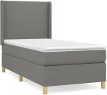 ΚΡΕΒΑΤΙ BOXSPRING ΜΕ ΣΤΡΩΜΑ ΣΚΟΥΡΟ ΓΚΡΙ 90X190 ΕΚ. ΥΦΑΣΜΑΤΙΝΟ 3131794