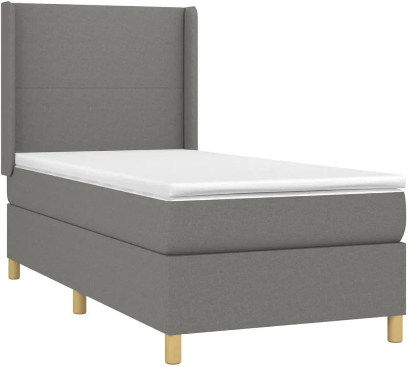 ΚΡΕΒΑΤΙ BOXSPRING ΜΕ ΣΤΡΩΜΑ ΣΚΟΥΡΟ ΓΚΡΙ 90X190 ΕΚ. ΥΦΑΣΜΑΤΙΝΟ 3131794
