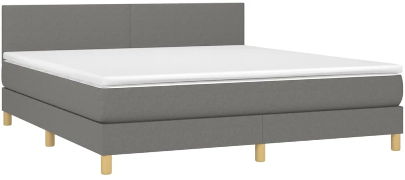 ΚΡΕΒΑΤΙ BOXSPRING ΜΕ ΣΤΡΩΜΑ & LED ΣΚ.ΓΚΡΙ 180X200 ΕΚ ΥΦΑΣΜΑΤΙΝΟ 3133574