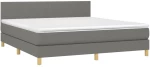 ΚΡΕΒΑΤΙ BOXSPRING ΜΕ ΣΤΡΩΜΑ & LED ΣΚ.ΓΚΡΙ 180X200 ΕΚ ΥΦΑΣΜΑΤΙΝΟ 3133574