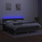ΚΡΕΒΑΤΙ BOXSPRING ΜΕ ΣΤΡΩΜΑ & LED ΣΚ.ΓΚΡΙ 180X200 ΕΚ ΥΦΑΣΜΑΤΙΝΟ 3133574