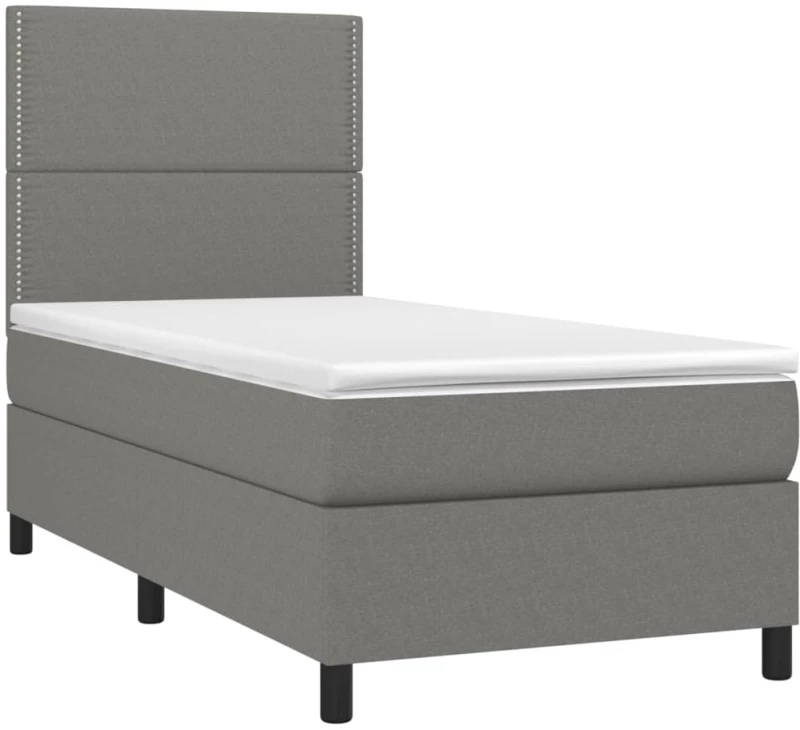ΚΡΕΒΑΤΙ BOXSPRING ΜΕ ΣΤΡΩΜΑ & LED ΣΚ.ΓΚΡΙ 100X200 ΕΚ ΥΦΑΣΜΑΤΙΝΟ 3134774