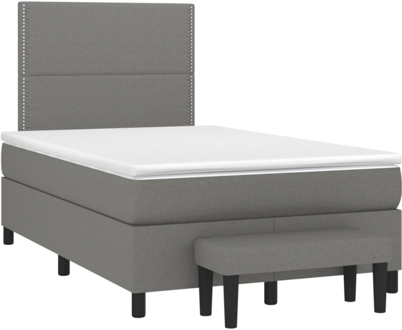 ΚΡΕΒΑΤΙ BOXSPRING ΜΕ ΣΤΡΩΜΑ ΣΚΟΥΡΟ ΓΚΡΙ 120X200 ΕΚ. ΥΦΑΣΜΑΤΙΝΟ 3136502
