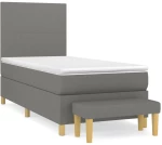 ΚΡΕΒΑΤΙ BOXSPRING ΜΕ ΣΤΡΩΜΑ ΣΚΟΥΡΟ ΓΚΡΙ 90X190 ΕΚ. ΥΦΑΣΜΑΤΙΝΟ 3136958