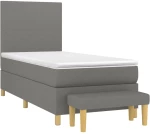 ΚΡΕΒΑΤΙ BOXSPRING ΜΕ ΣΤΡΩΜΑ ΣΚΟΥΡΟ ΓΚΡΙ 90X190 ΕΚ. ΥΦΑΣΜΑΤΙΝΟ 3136958