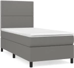 ΚΡΕΒΑΤΙ BOXSPRING ΜΕ ΣΤΡΩΜΑ ΣΚΟΥΡΟ ΓΚΡΙ 100X200 ΕΚ. ΥΦΑΣΜΑΤΙΝΟ 3141674