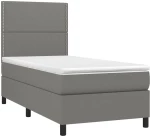 ΚΡΕΒΑΤΙ BOXSPRING ΜΕ ΣΤΡΩΜΑ ΣΚΟΥΡΟ ΓΚΡΙ 100X200 ΕΚ. ΥΦΑΣΜΑΤΙΝΟ 3141674