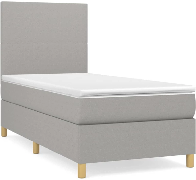 ΚΡΕΒΑΤΙ BOXSPRING ΜΕ ΣΤΡΩΜΑ ΑΝΟΙΧΤΟ ΓΚΡΙ 90X200 ΕΚ. ΥΦΑΣΜΑΤΙΝΟ 3142145