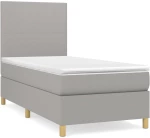 ΚΡΕΒΑΤΙ BOXSPRING ΜΕ ΣΤΡΩΜΑ ΑΝΟΙΧΤΟ ΓΚΡΙ 90X200 ΕΚ. ΥΦΑΣΜΑΤΙΝΟ 3142145