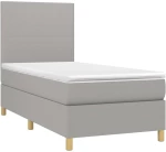 ΚΡΕΒΑΤΙ BOXSPRING ΜΕ ΣΤΡΩΜΑ ΑΝΟΙΧΤΟ ΓΚΡΙ 90X200 ΕΚ. ΥΦΑΣΜΑΤΙΝΟ 3142145
