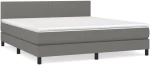 ΚΡΕΒΑΤΙ BOXSPRING ΜΕ ΣΤΡΩΜΑ ΣΚΟΥΡΟ ΓΚΡΙ 180X200 ΕΚ ΥΦΑΣΜΑΤΙΝ 3139914