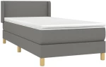 ΚΡΕΒΑΤΙ BOXSPRING ΜΕ ΣΤΡΩΜΑ ΣΚΟΥΡΟ ΓΚΡΙ 80X200 ΕΚ. ΥΦΑΣΜΑΤΙΝΟ 3130066