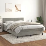 ΚΡΕΒΑΤΙ BOXSPRING ΜΕ ΣΤΡΩΜΑ ΑΝΟΙΧΤΟ ΓΚΡΙ 140X200 ΕΚ. ΒΕΛΟΥΔΙΝΟ 3141185