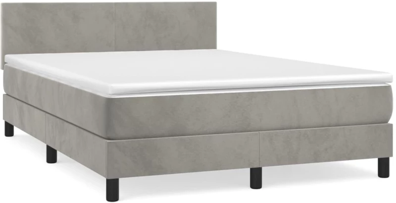 ΚΡΕΒΑΤΙ BOXSPRING ΜΕ ΣΤΡΩΜΑ ΑΝΟΙΧΤΟ ΓΚΡΙ 140X200 ΕΚ. ΒΕΛΟΥΔΙΝΟ 3141185