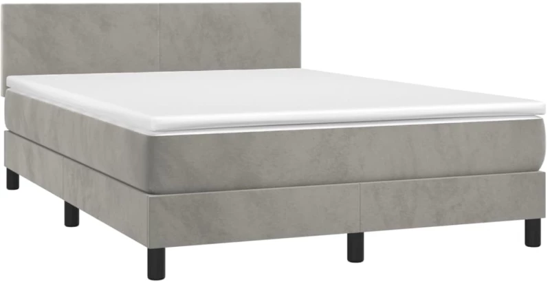 ΚΡΕΒΑΤΙ BOXSPRING ΜΕ ΣΤΡΩΜΑ ΑΝΟΙΧΤΟ ΓΚΡΙ 140X200 ΕΚ. ΒΕΛΟΥΔΙΝΟ 3141185
