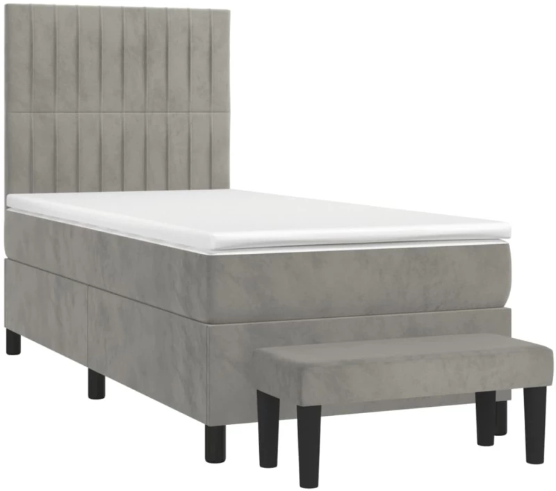 ΚΡΕΒΑΤΙ BOXSPRING ΜΕ ΣΤΡΩΜΑ ΑΝΟΙΧΤΟ ΓΚΡΙ 90X200 ΕΚ. ΒΕΛΟΥΔΙΝΟ 3137941