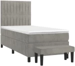 ΚΡΕΒΑΤΙ BOXSPRING ΜΕ ΣΤΡΩΜΑ ΑΝΟΙΧΤΟ ΓΚΡΙ 90X200 ΕΚ. ΒΕΛΟΥΔΙΝΟ 3137941